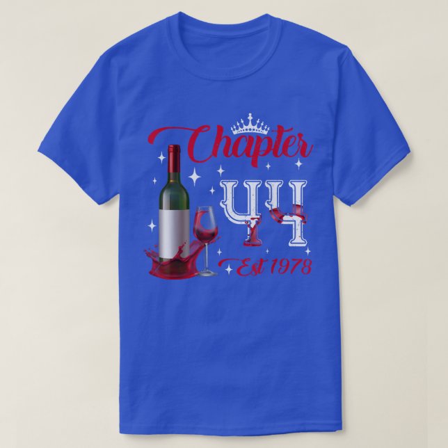 Chapter 44 YO Est 1978 44th Birthday Red Wine Bott T-Shirt (Design Front)