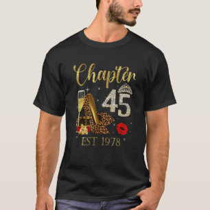 Chapter 45 Years EST 1978 45th Birthday Wine Leopa T-Shirt