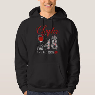Chapter 48 Years EST 1975 48th Birthday Red Rose W Hoodie