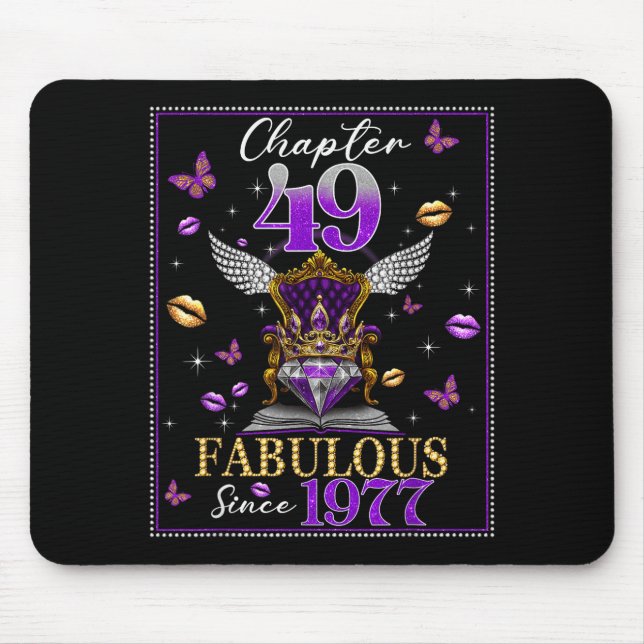 Chapter 49 Fabulous Since 1977 49th Birthday Women Mouse Pad (Front)