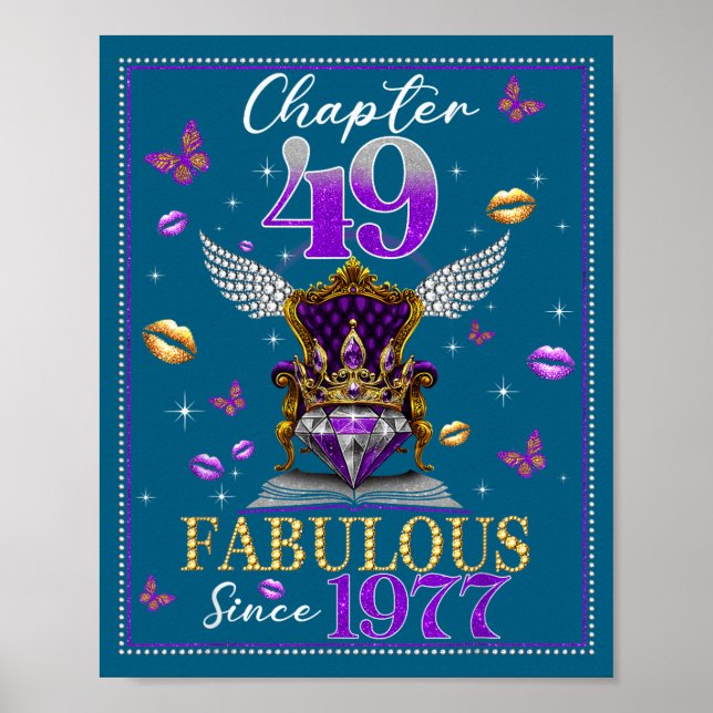 Chapter 49 Fabulous Since 1977 49th Birthday Women Poster (Front)