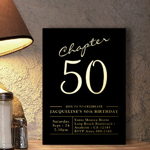 Chapter 50 50th Birthday Invitation Black Gold