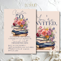 Chapter 50 Birthday Stacked Books with Flowers