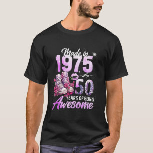 Chapter 50 Fabulous EST 1975 50th Floral Birthday  T-Shirt