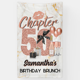 Chapter 50 Rose Gold 50th Birthday Elegant Banner