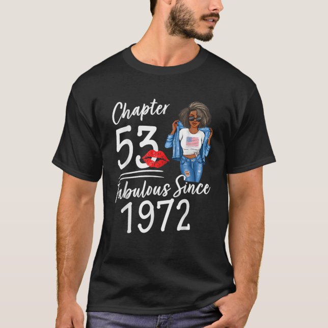 Chapter 53 Fabulous Since 1972 53rd Birthday Afro  T-Shirt (Front)
