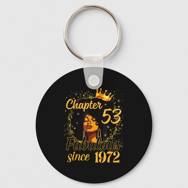 Chapter 53 Fabulous Since 1972 53rd Birthday Women Key Ring (Front)
