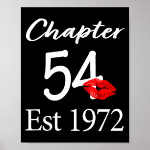 Chapter 54 Est 1972 54th Birthday 54 Years Old Wom Poster