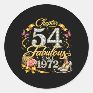 Chapter 54 Fabulous Since 1972 Floral 54th Classic Round Sticker