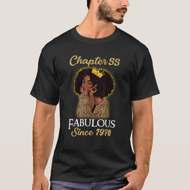 Chapter 55 Fabulous Since 1970 55th Birthday Girls T-Shirt (Front)