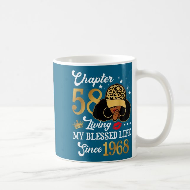 Chapter 58 Living My Blessed Life Since 1968 Afro  Coffee Mug (Right)