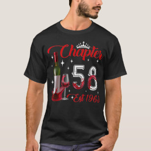Chapter 58 YO Est 1963 58th Birthday Red Wine Bott T-Shirt