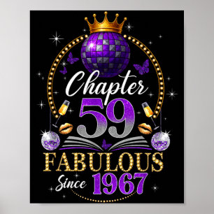 Chapter 59 Since 1967 Purple Disco Ball 59th Birth Poster