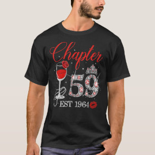 Chapter 59 Years EST 1964 59th Birthday Red Rose W T-Shirt