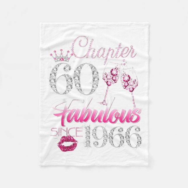 Chapter 60 Fabulous Since 1966 60Th Birthday Fleece Blanket (Front)