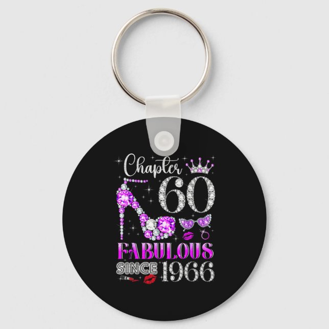 Chapter 60 fabulous since 1966 60th birthday key ring (Front)