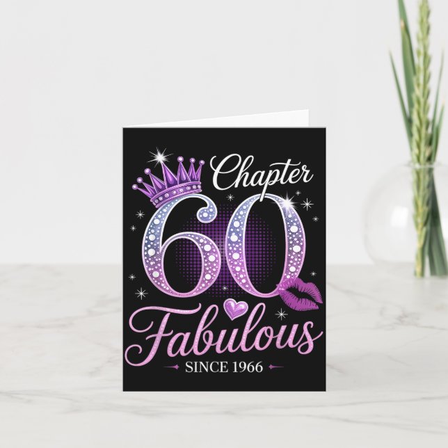Chapter 60 Fabulous Since 1966 60th Birthday Queen Card (Front)
