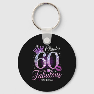 Chapter 60 Fabulous Since 1966 60th Birthday Queen Key Ring