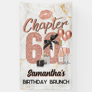 Chapter 60 Rose Gold 60th Birthday Elegant Banner