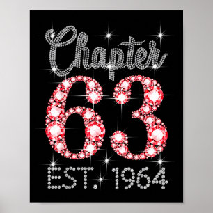 Chapter 63 est 1964 happy 63rd birthday girl men poster