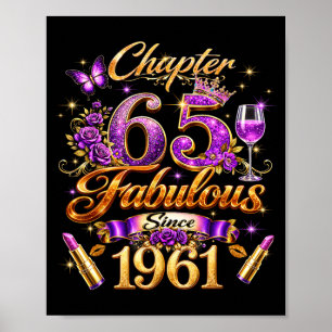 Chapter 65 Fabulous Since 1961 65th Birthday Women Poster