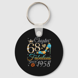 Chapter 68 Fabulous Since 1958 68th Birthday Women Key Ring