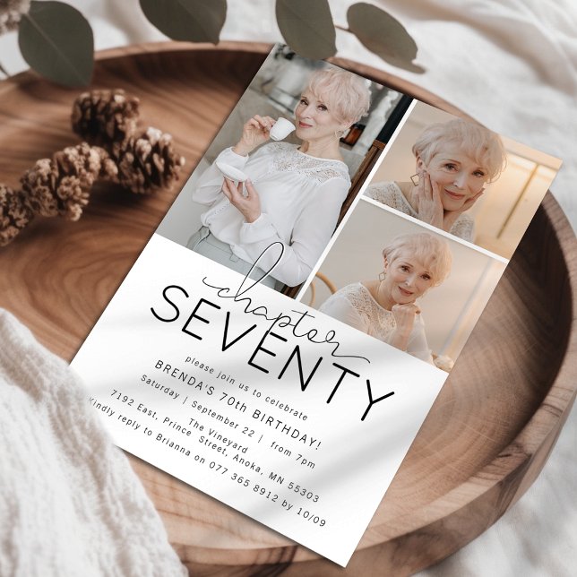 Chapter 70 Custom Photo Collage 70th Birthday Invitation (Creator Uploaded)