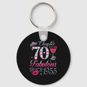 Chapter 70 Fabulous Since 1955 70th Birthday Gift Key Ring