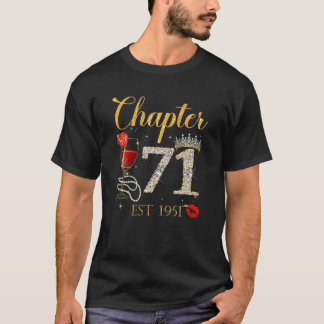 Chapter 71 Years EST 1951 71St Birthday Red Rose W T-Shirt