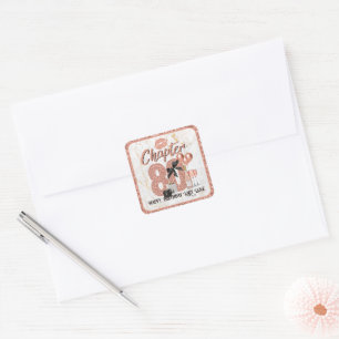 Chapter 80 Birthday Rose Gold Elegant Square Sticker