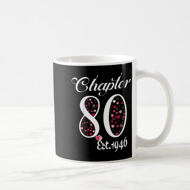 Chapter 80 Est 1946 Happy 80th Birthday Girl Gift  Coffee Mug (Right)