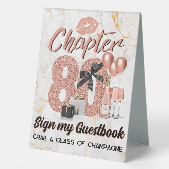 Chapter 80 Rose Gold 80th Birthday Elegant (Front)