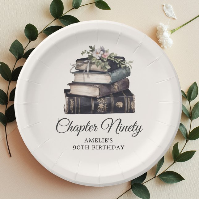 Chapter 90 Victorian Book 90th Birthday  Paper Plate (Creator Uploaded)