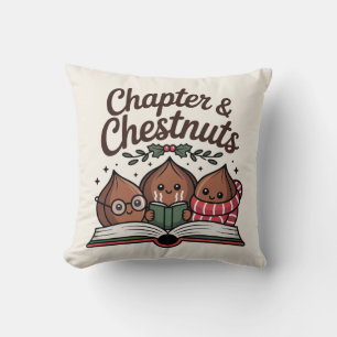 Chapter & Chestnuts Cozy Christmas Reading Cushion