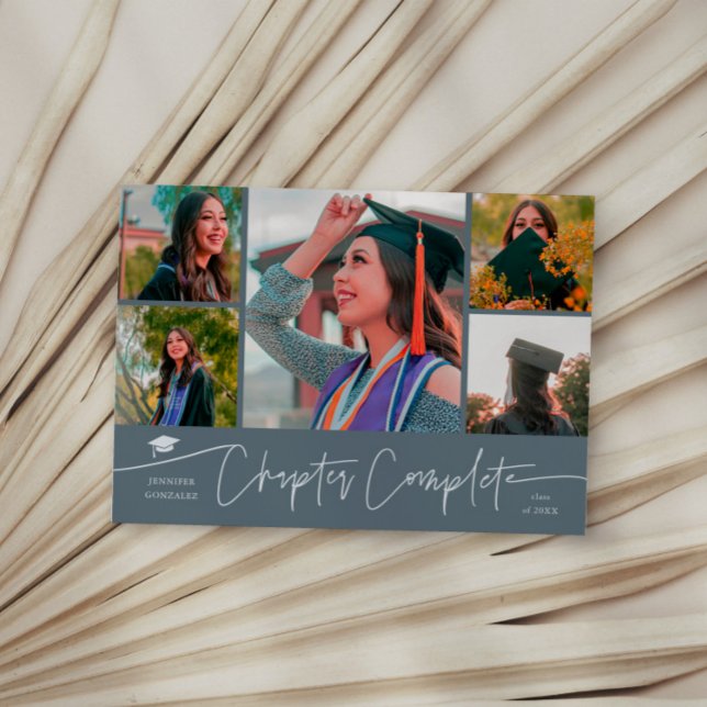 Chapter Complete Slate Blue Grad Multi Photo Announcement (Creator Uploaded)