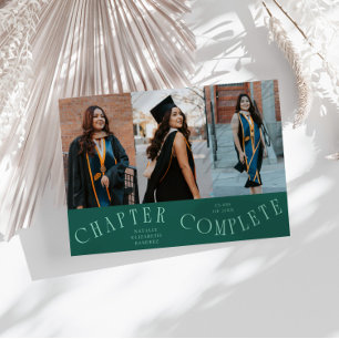 Chapter Complete Typography Green Grad Photo Announcement