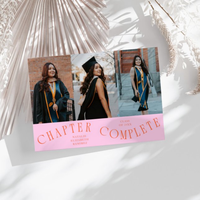 Chapter Complete Typography Orange Grad Photo  Announcement (Creator Uploaded)