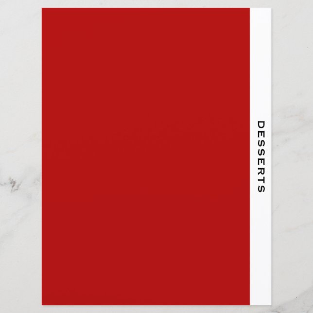 Chapter Divider | Desserts | Red Black & White (Front)