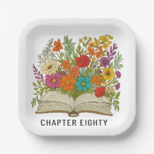 Chapter Eighty 80th Birthday Paper Plate