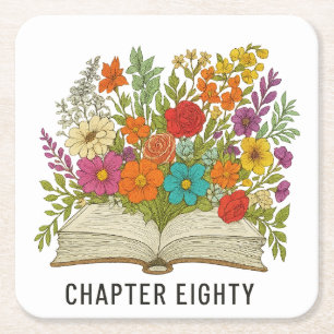 Chapter Eighty 80th Birthday Square Paper Coaster