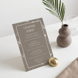 Chapter Forty Taupe and Ivory 40th Birthday Invitation