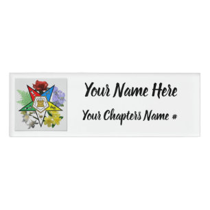 Chapter Nametags with Floral Stars Name Tag