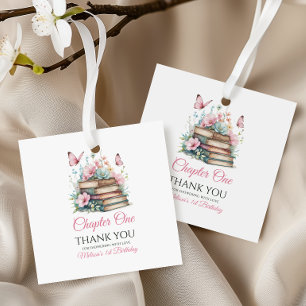 Chapter One 1st Girl Book Theme First Birthday Favour Tags