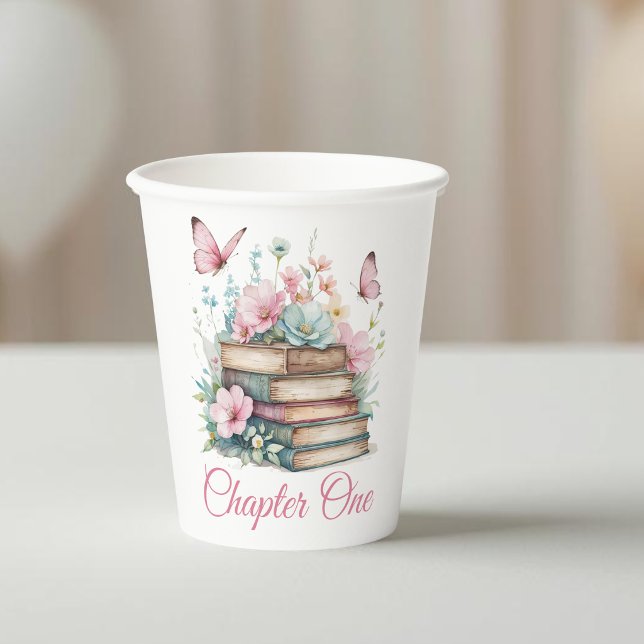 Chapter One 1st Girl Book Theme First Birthday Paper Cups (Creator Uploaded)