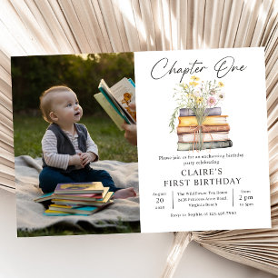 Chapter One Storybook Birthday Photo Invitation
