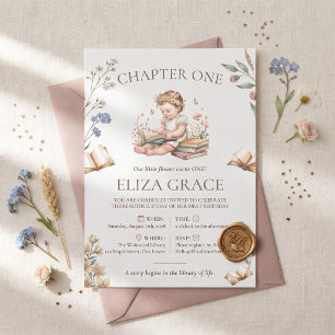 Chapter One Storybook First Birthday Girl  Invitation
