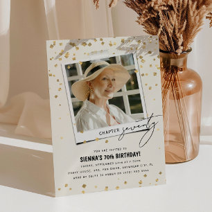 Chapter Seventy Fun Modern Photo 70th Birthday Invitation