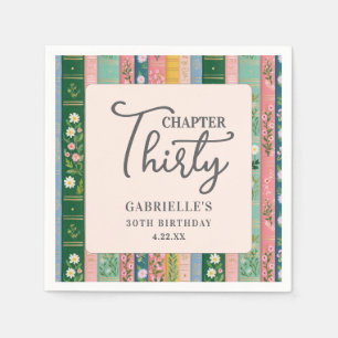 Chapter Thirty Floral Storybook 30th Birthday Napkin