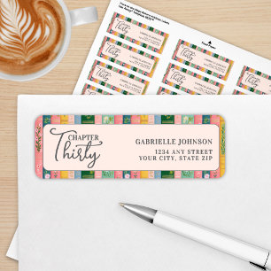 Chapter Thirty Floral Storybook 30th Birthday Return Address Label
