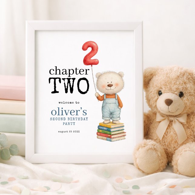 Chapter Two Teddy Bear Books 2nd Birthday welcome  Poster (Creator Uploaded)